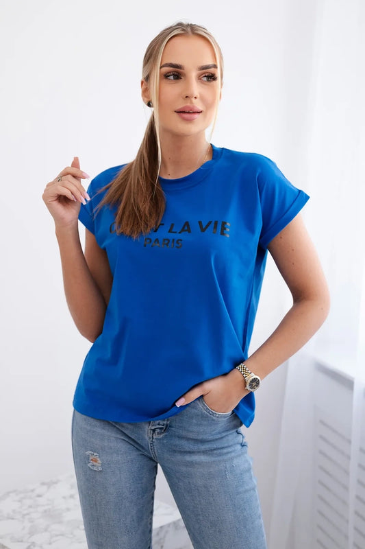 Bavlnené tričko Paris modré