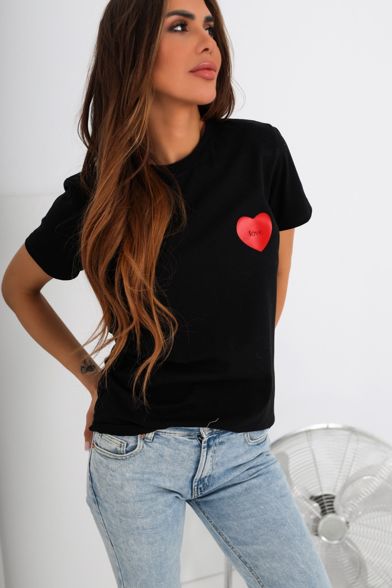 Bavlnené tričko Love čierne